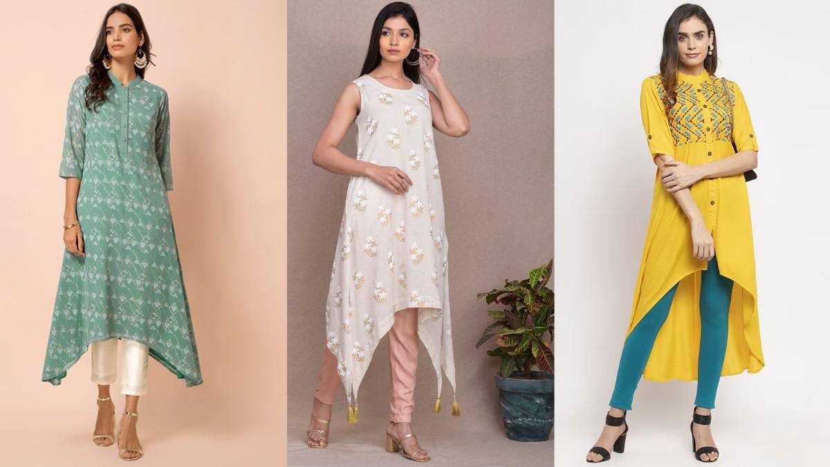 High-Low Hem Kurtis in Hindi