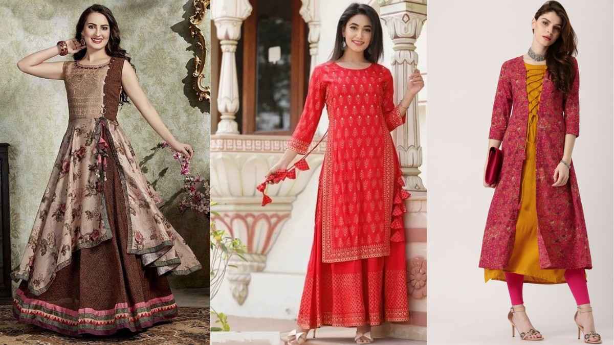 Layered Designer Kurtis in Hindi